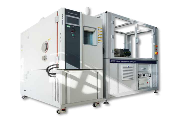 1、測試臺(tái) 諧波減速機(jī)測試臺(tái)面設(shè)有滑軌，滑軌上依次同軸安裝被測電機(jī)、位置傳感器、扭矩傳感器、異步伺服電機(jī)。臺(tái)面有供電機(jī)的端子 U、V、W，供電機(jī)或外接控制器的端子 DC+ 、DC-還有各種信號(hào)的接口，例如：CAN-BUS、ECU 、Encoder、Temperature 、Voltage 等端口 。 2、電控柜 主要由直流電源 、伺服驅(qū)動(dòng)器 、BLDC 電機(jī)控制器 、測控系統(tǒng)和安全控制電路等組成。 3、伺服系統(tǒng) 主要由伺服直流電源、伺服驅(qū)動(dòng)器與異步伺服電機(jī)（內(nèi)含編碼器）組成。 速度模式下，可以作為主電動(dòng)機(jī)拖動(dòng) DUT 電機(jī)按照 指定速度運(yùn)轉(zhuǎn)；轉(zhuǎn)矩模式下，可以做為 DUT 電機(jī)的負(fù)載施加指定的轉(zhuǎn)矩運(yùn)轉(zhuǎn) 4、FOC系統(tǒng) 主要由直流電源、控制器、測控系統(tǒng)及其編碼器、磁環(huán)位置傳感器等組成。 其中 BLDC 控制器應(yīng)具有 FOC 及弱磁能力。控制器可以適配不同極槽的電機(jī)，例如 12 槽 8 極或 12 槽 10 極等，只需要在測試前用 BLDC 控制器的 SETUP TOOL 軟件模塊對(duì) BLDC 控制器進(jìn)行設(shè)置即可。 5、環(huán)境倉系統(tǒng)（選配） 環(huán)境系統(tǒng)：主要由高低溫箱、溫度采集器組成。該系統(tǒng)可以模擬電機(jī)的實(shí)際工作溫度環(huán)境。環(huán)境模擬溫度：-40攝氏度到150攝氏度。